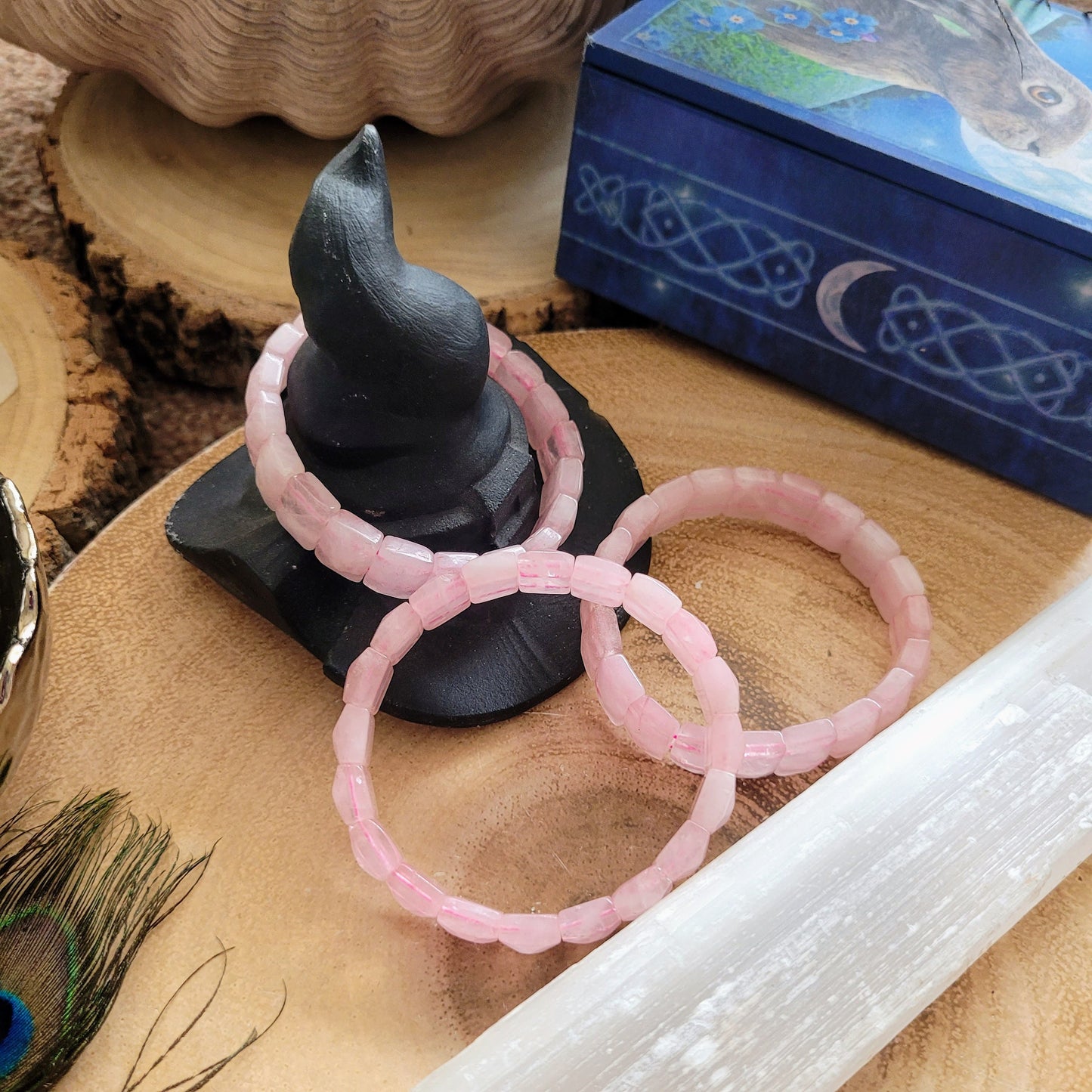 rose quartz bangle bracelet crystal healing natural stone gift for women heart chakra jewellery for her