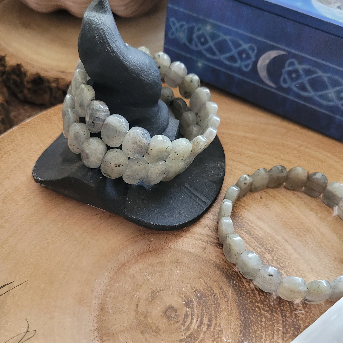 Labradorite bangle bracelet crystal healing jewellery gift for him or her witchy jewelry for men or women
