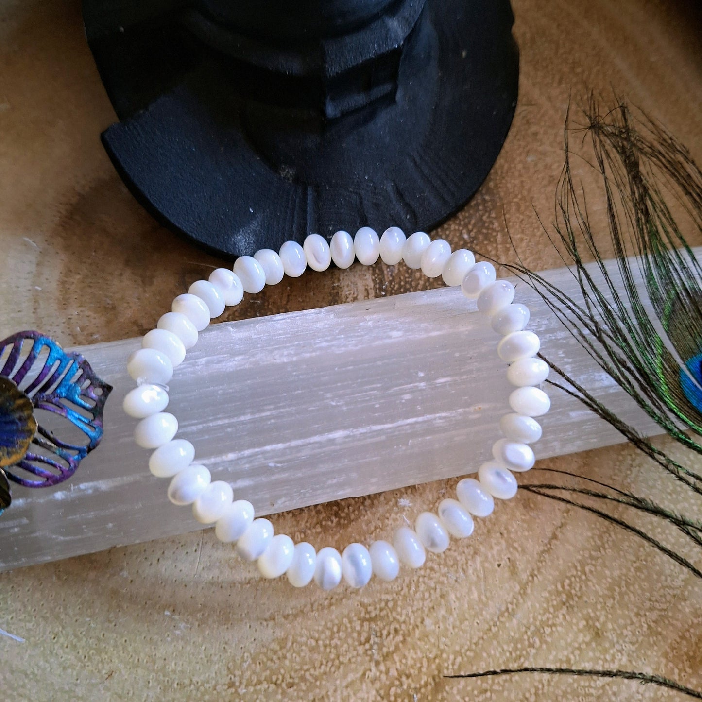 Mother of pearl bracelet gift for her witchy jewellery for women