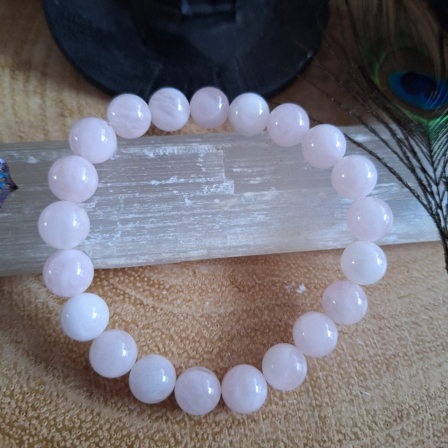 Rose Quartz Bracelet crystal healing natural stone heart chakra for women gift for him or her pink jewellery