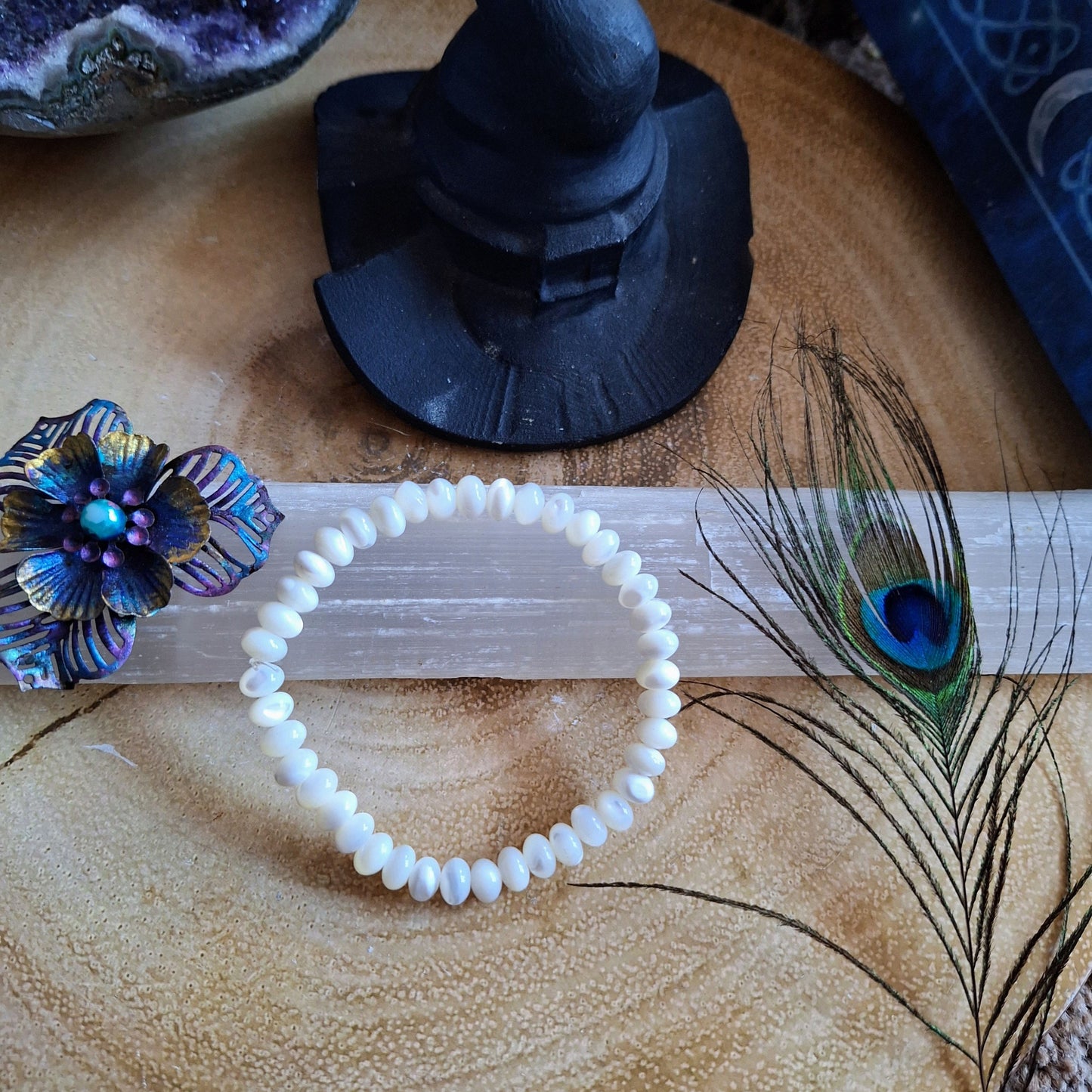Mother of pearl bracelet gift for her witchy jewellery for women