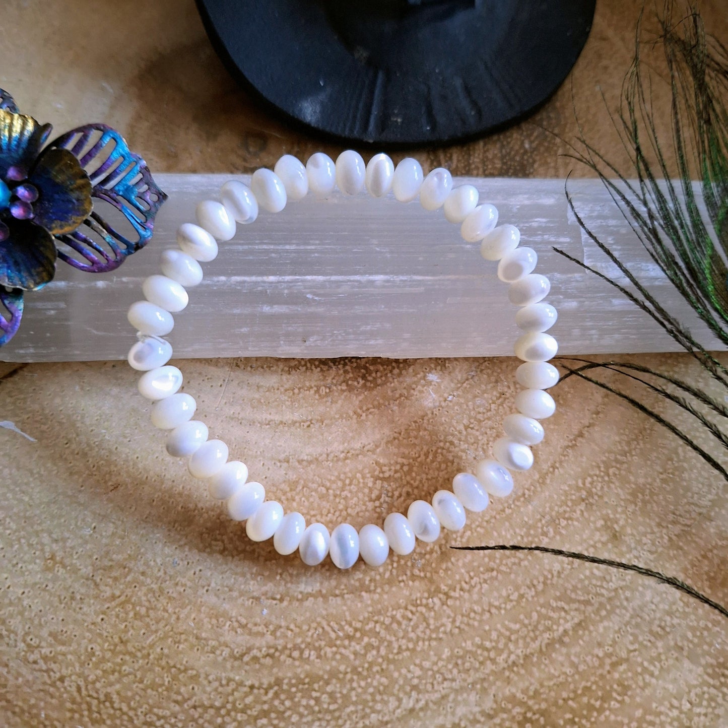 Mother of pearl bracelet gift for her witchy jewellery for women