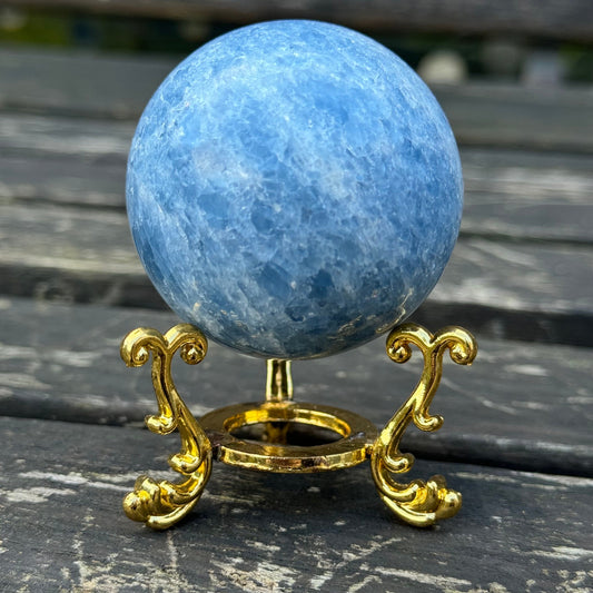 Blue Calcite Sphere Crystal Ball Home Decor Calming Energy Stone