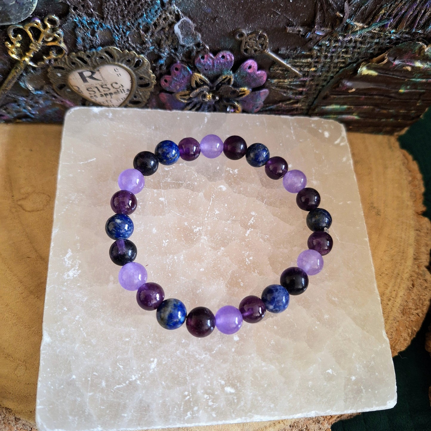 Third Eye Chakra bracelet Crystal healing gift for him or her jewellery for men or women witchy jewelry