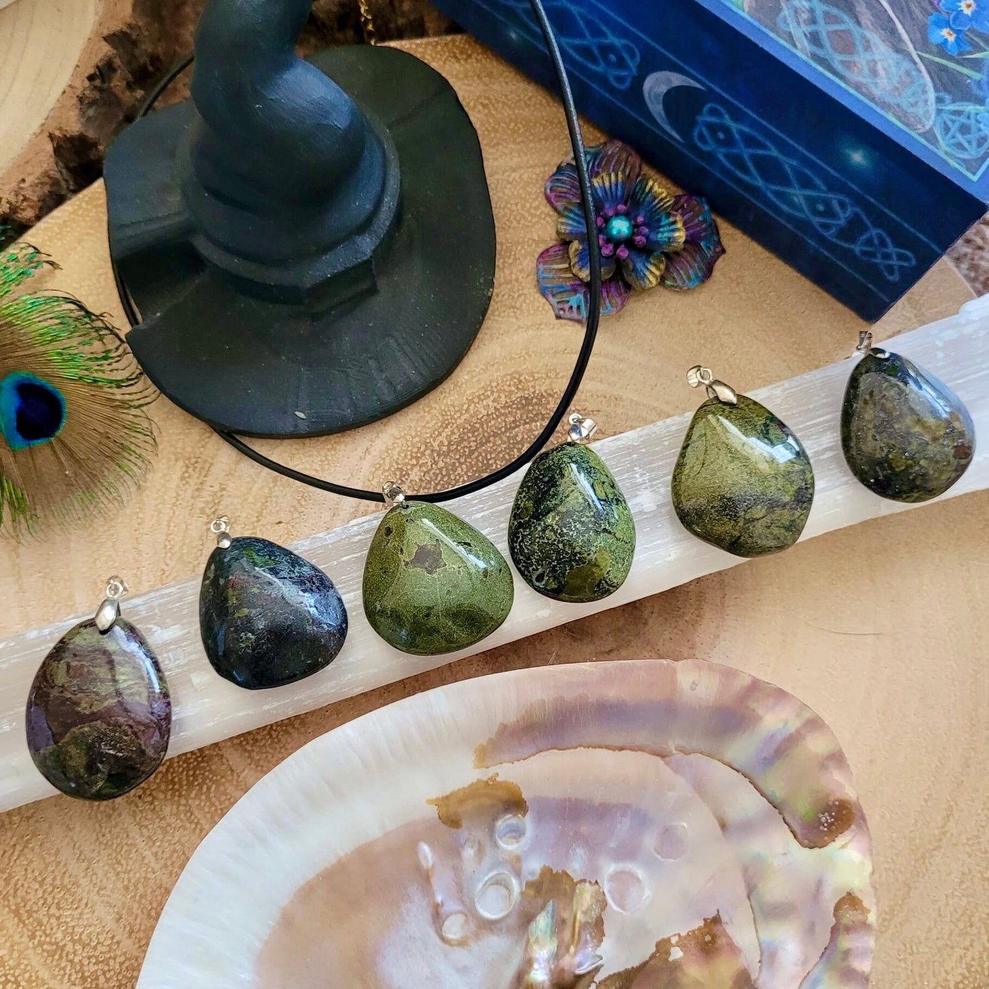 Dragons Blood Jasper Necklace pendant Crystal healing polished natural stone gift for him or her grounding jewellery for men or women