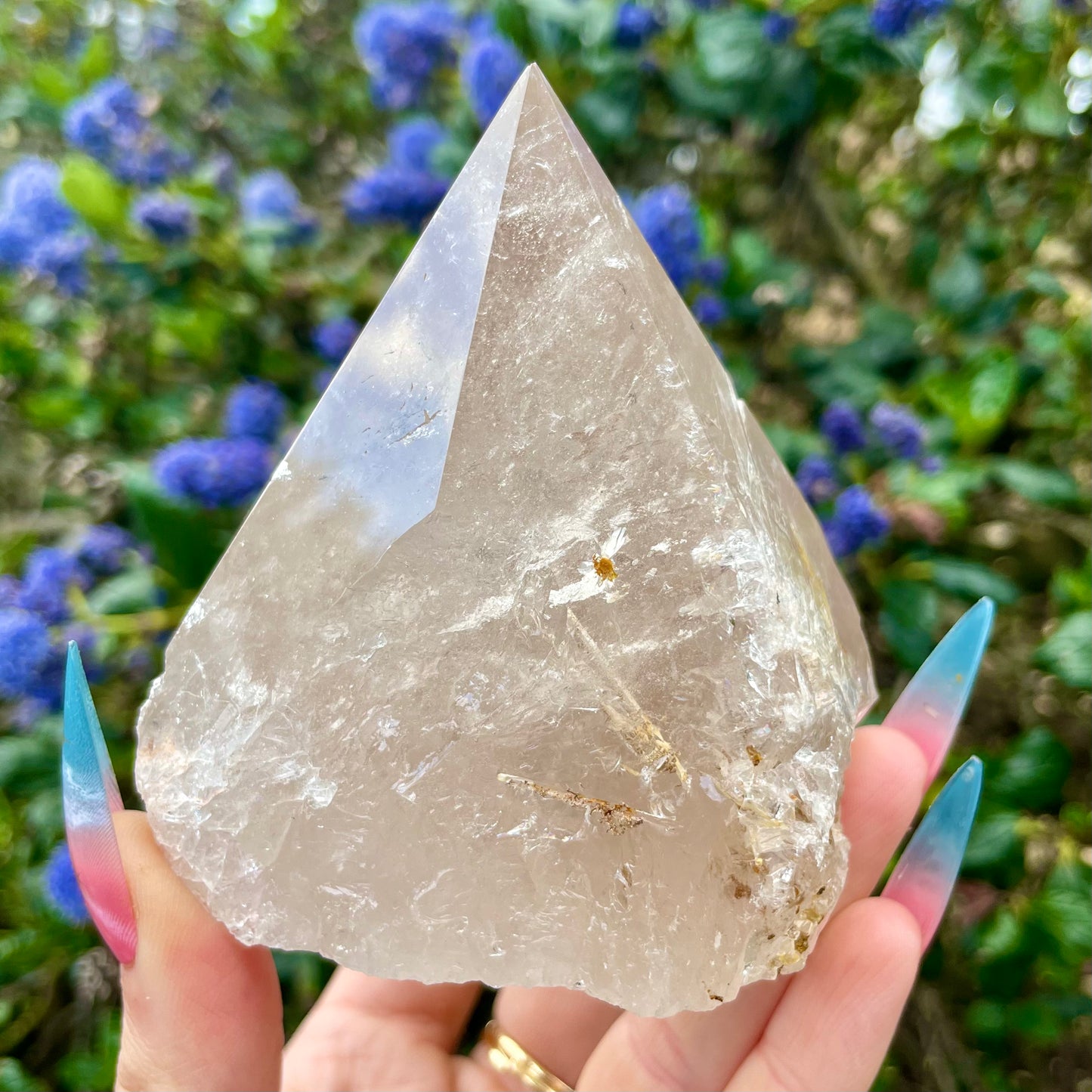 Light Smoky Quartz Half Polished Points