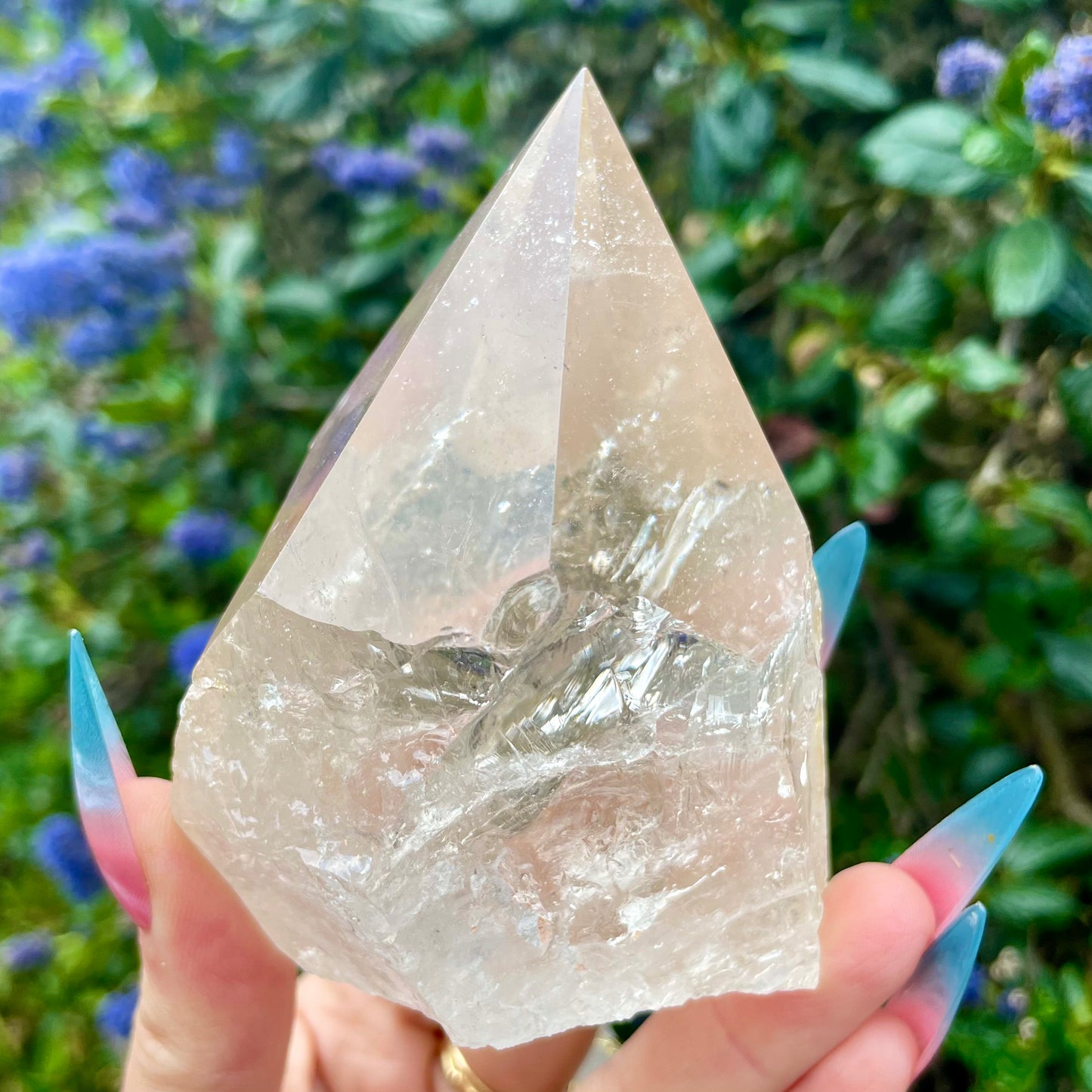 Light Smoky Quartz Half Polished Points
