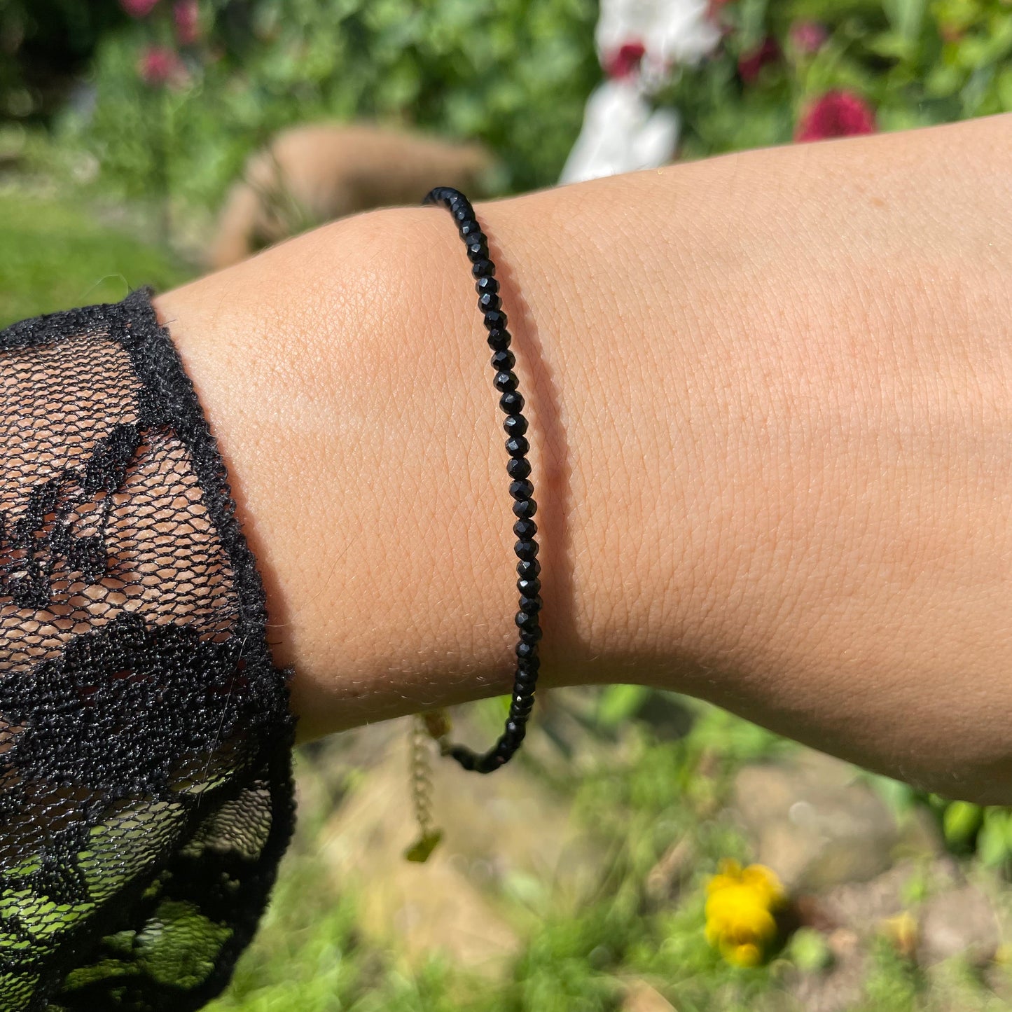 Black Tourmaline Adjustable Minimalist Bracelet