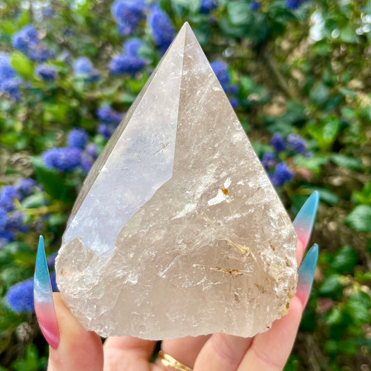 Light Smoky Quartz Half Polished Points