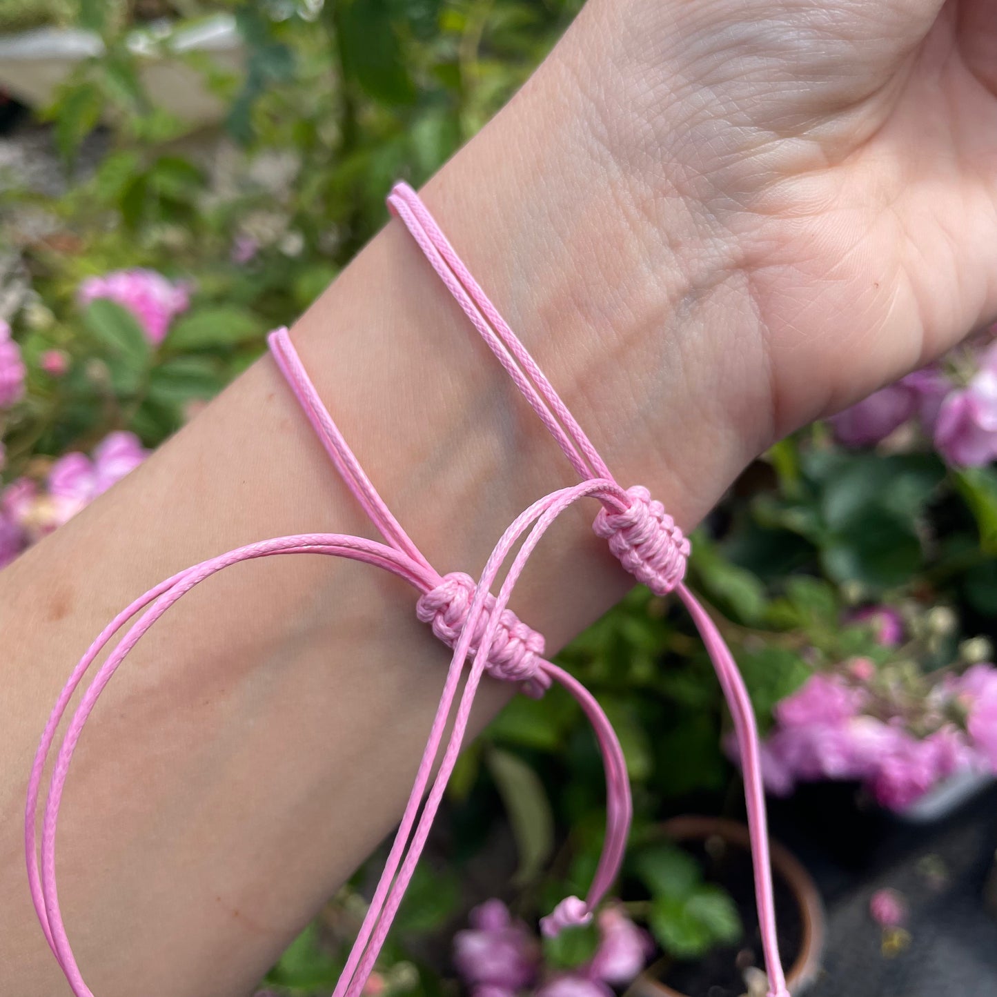 Rose Quartz 2 in 1 Adjustable Anklet & Bracelet