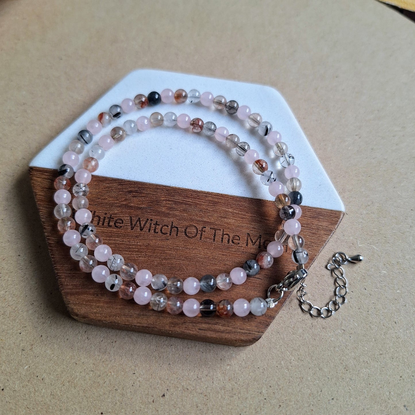 Master Healer Choker Necklace – 4mm mixed Quartz Beads – Crystal Healing Jewelry
