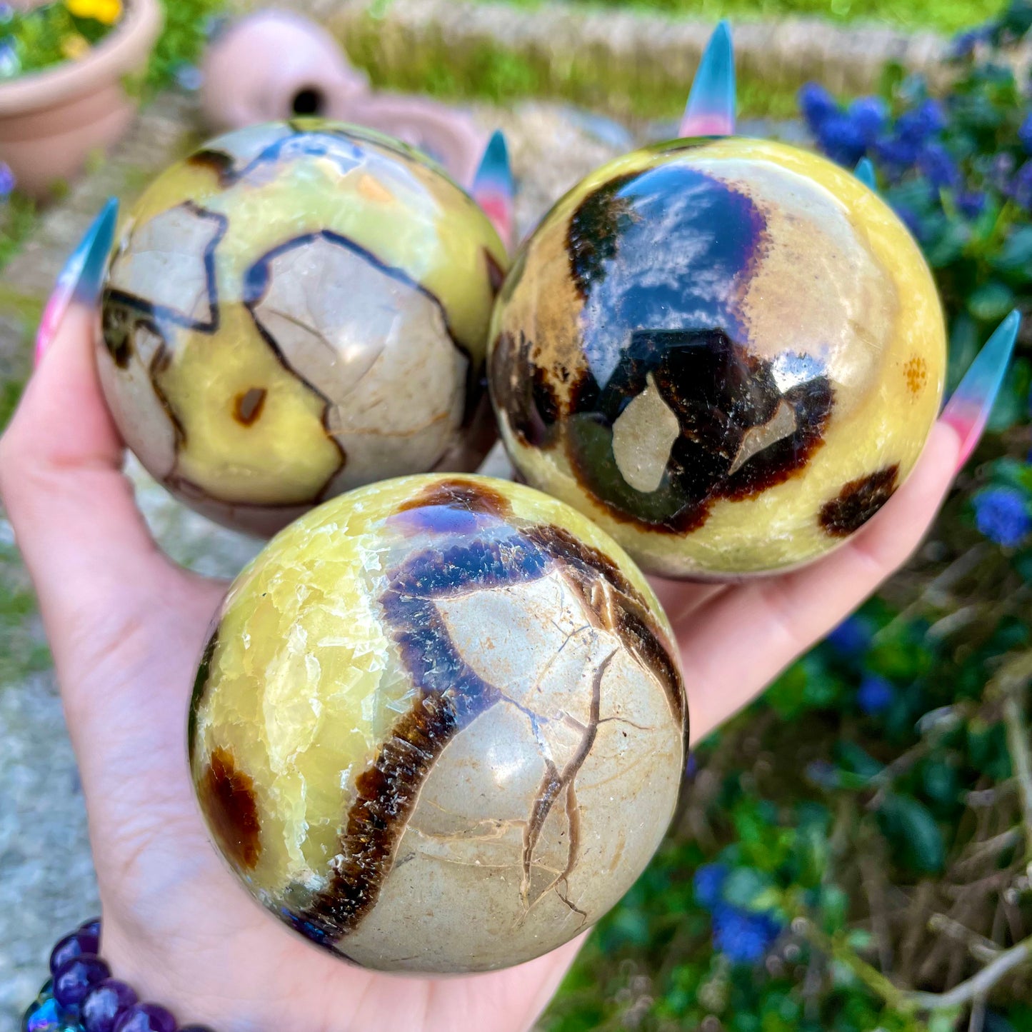 Septarian Spheres With Stand