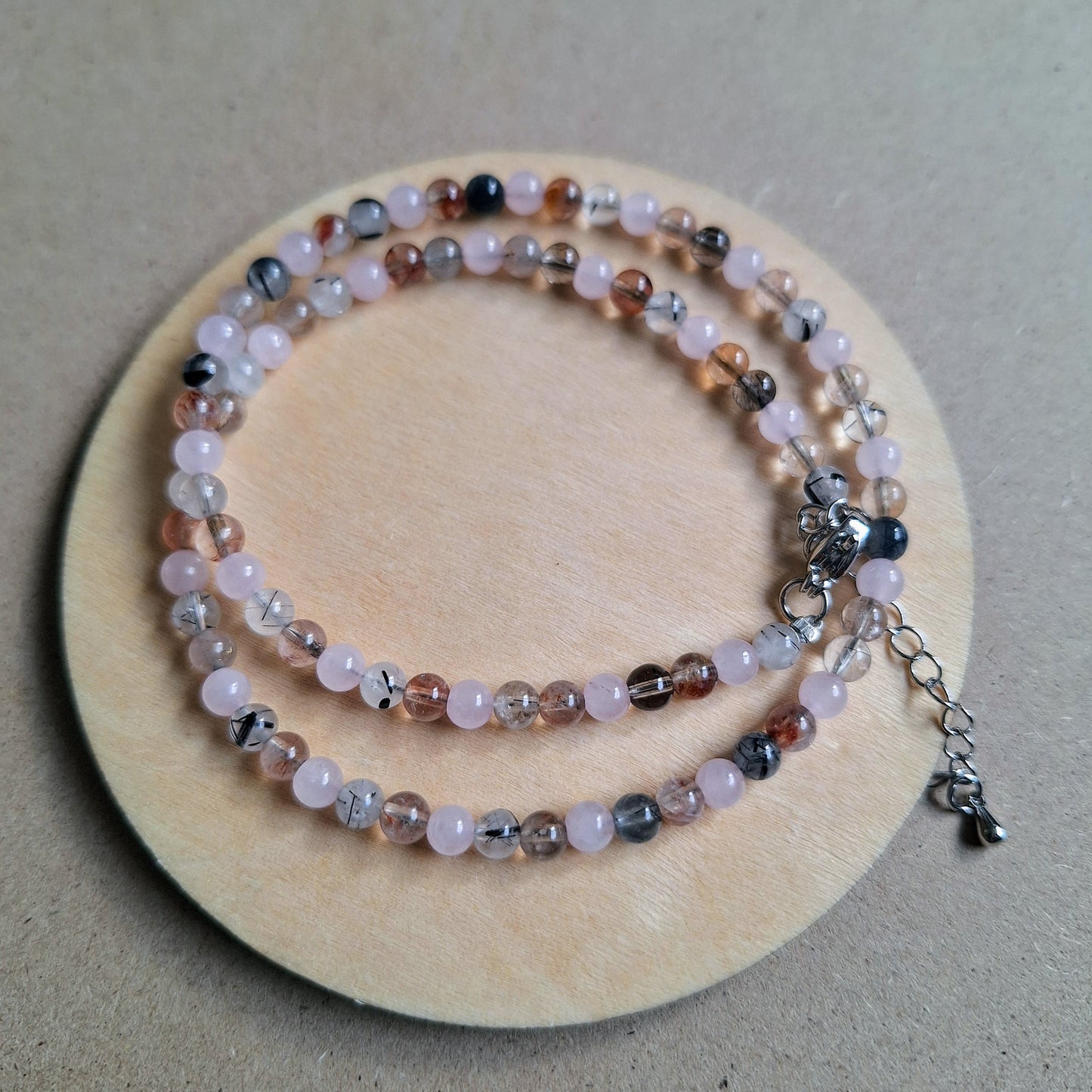 Master Healer Choker Necklace – 4mm mixed Quartz Beads – Crystal Healing Jewelry