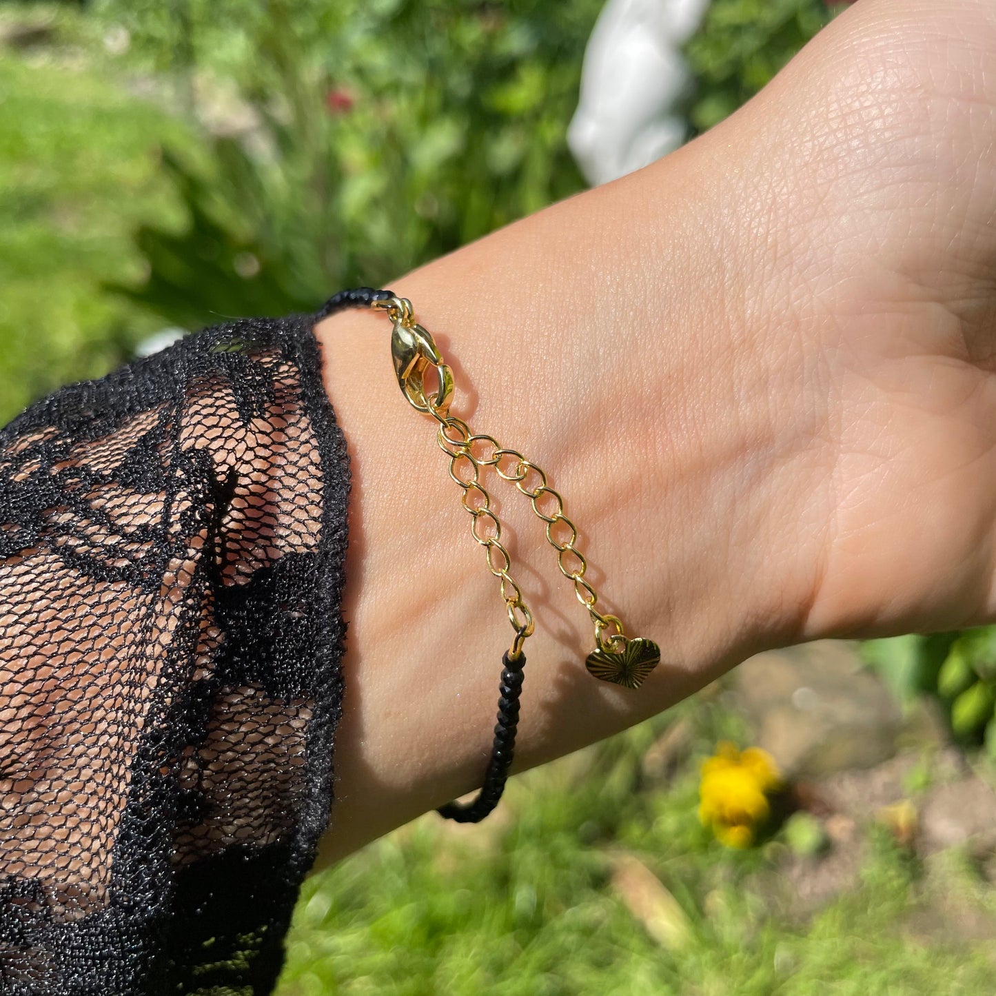 Black Tourmaline Adjustable Minimalist Bracelet