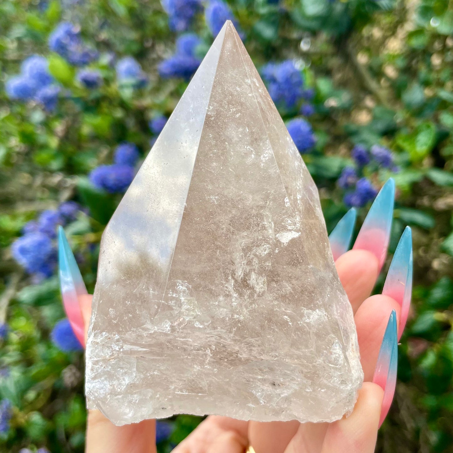 Light Smoky Quartz Half Polished Points