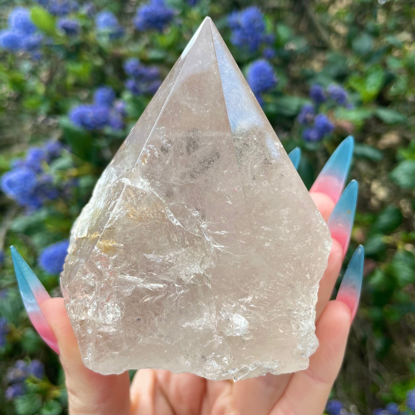 Light Smoky Quartz Half Polished Points