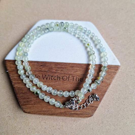 Prehnite choker prehnite necklace 4mm beads minimalist crystal healing jewellery natural stone genuine crystal jewelry