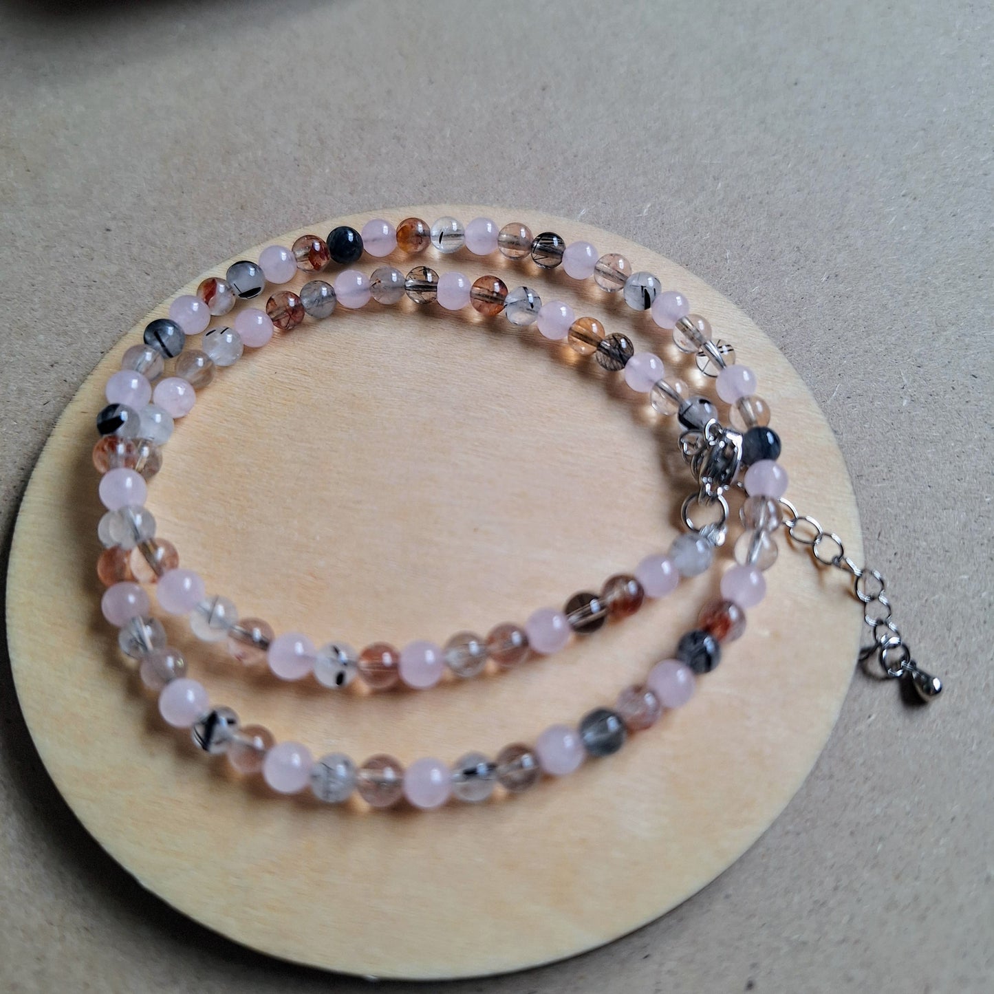 Master Healer Choker Necklace – 4mm mixed Quartz Beads – Crystal Healing Jewelry