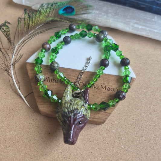 Dragons Blood Wolf Choker Necklace