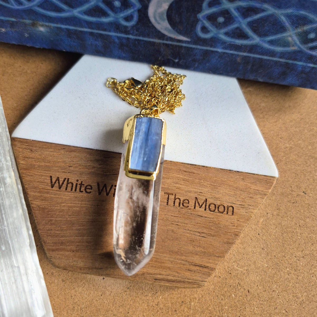 Clear Quartz and Kyanite Pendant