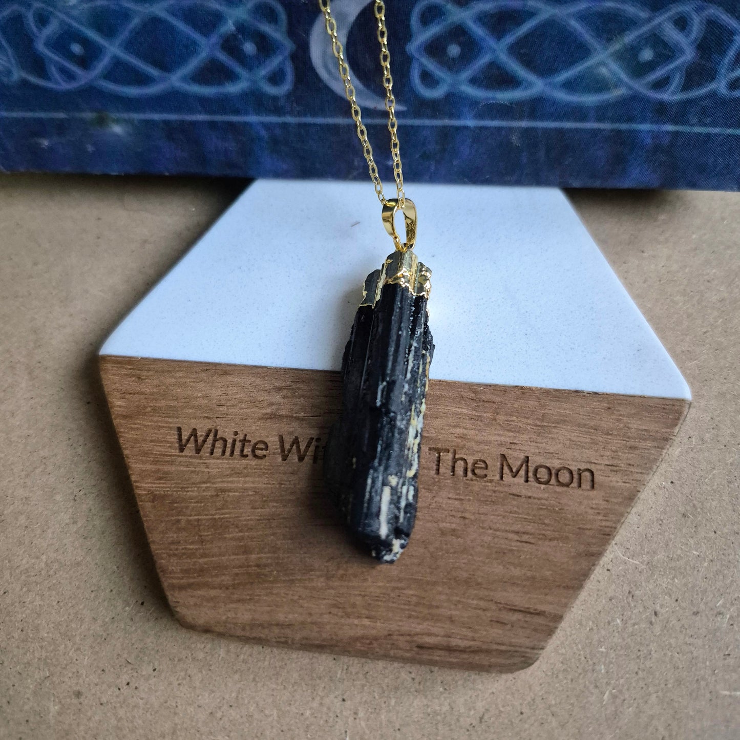 Black Tourmaline Raw Pendant Necklace