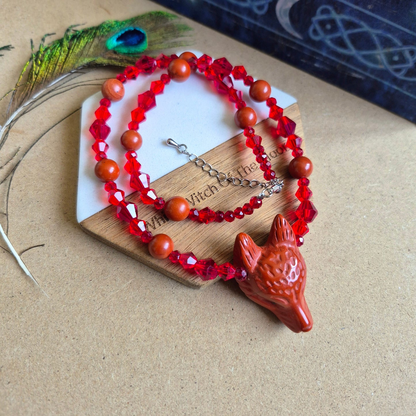 Red Jasper Wolf Choker Necklace