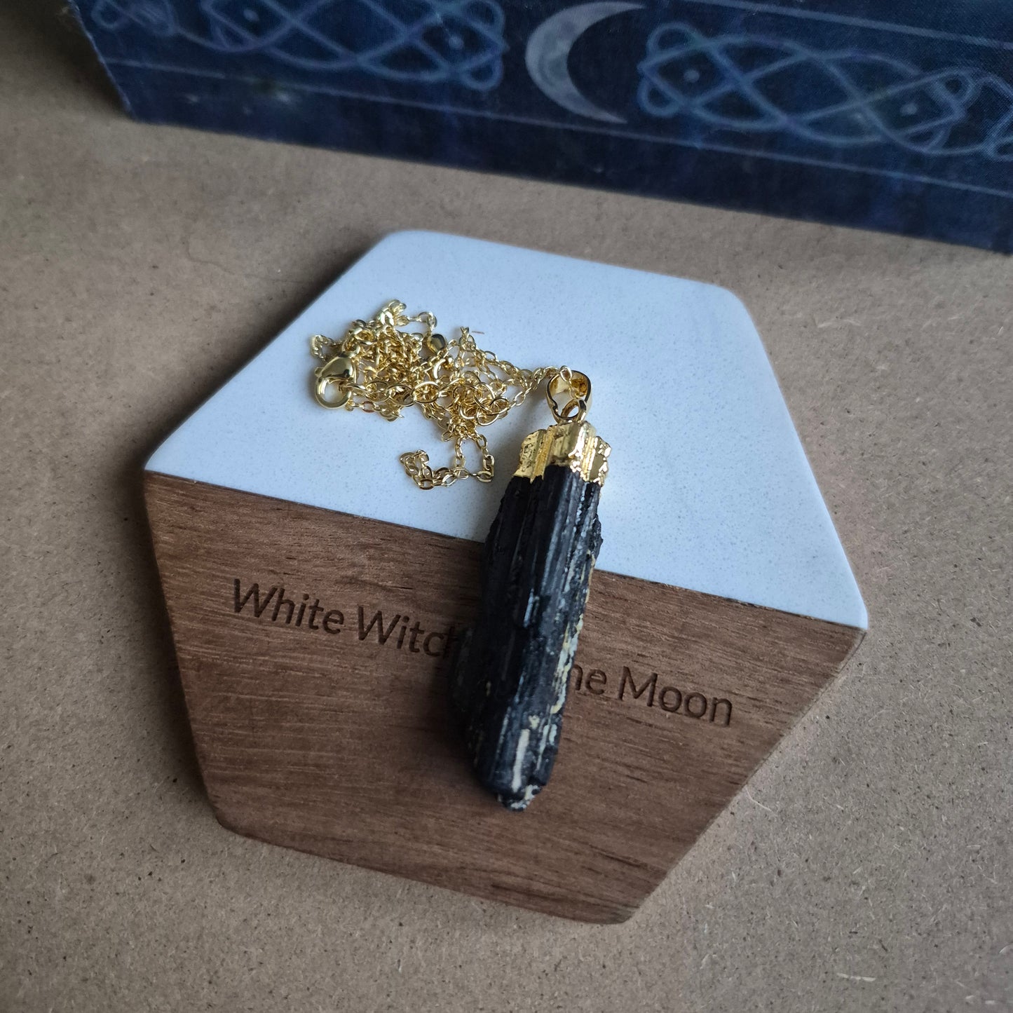Black Tourmaline Raw Pendant Necklace