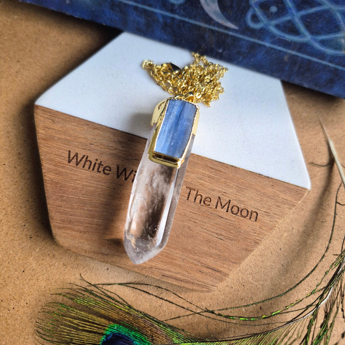 Clear Quartz and Kyanite Pendant