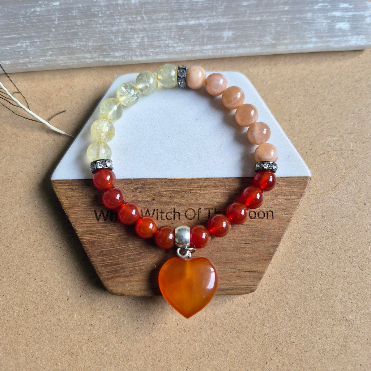 Positive motivation bracelet Crystal healing gift for him or her sacral chakra bead jewellery for men or women