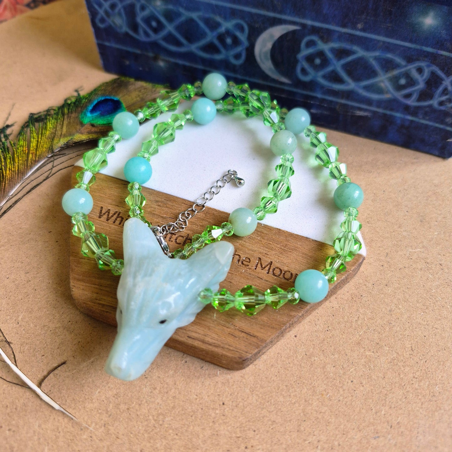 Amazonite Wolf Choker necklace
