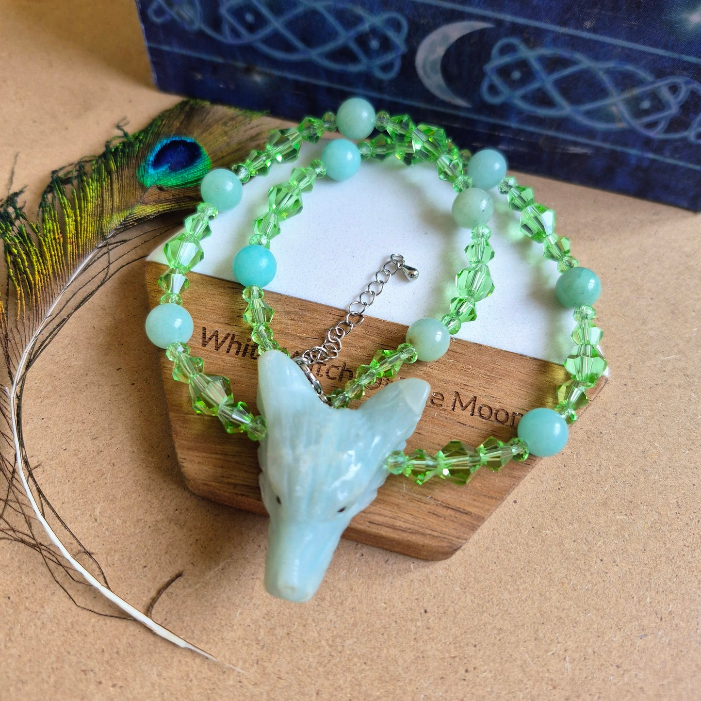 Amazonite Wolf Choker necklace