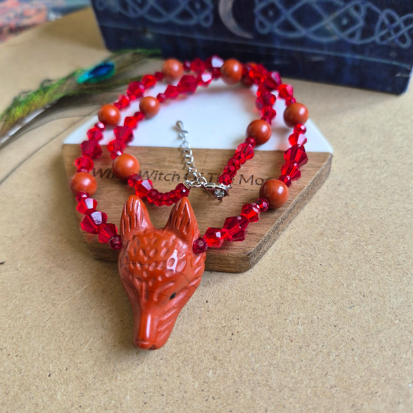 Red Jasper Wolf Choker Necklace