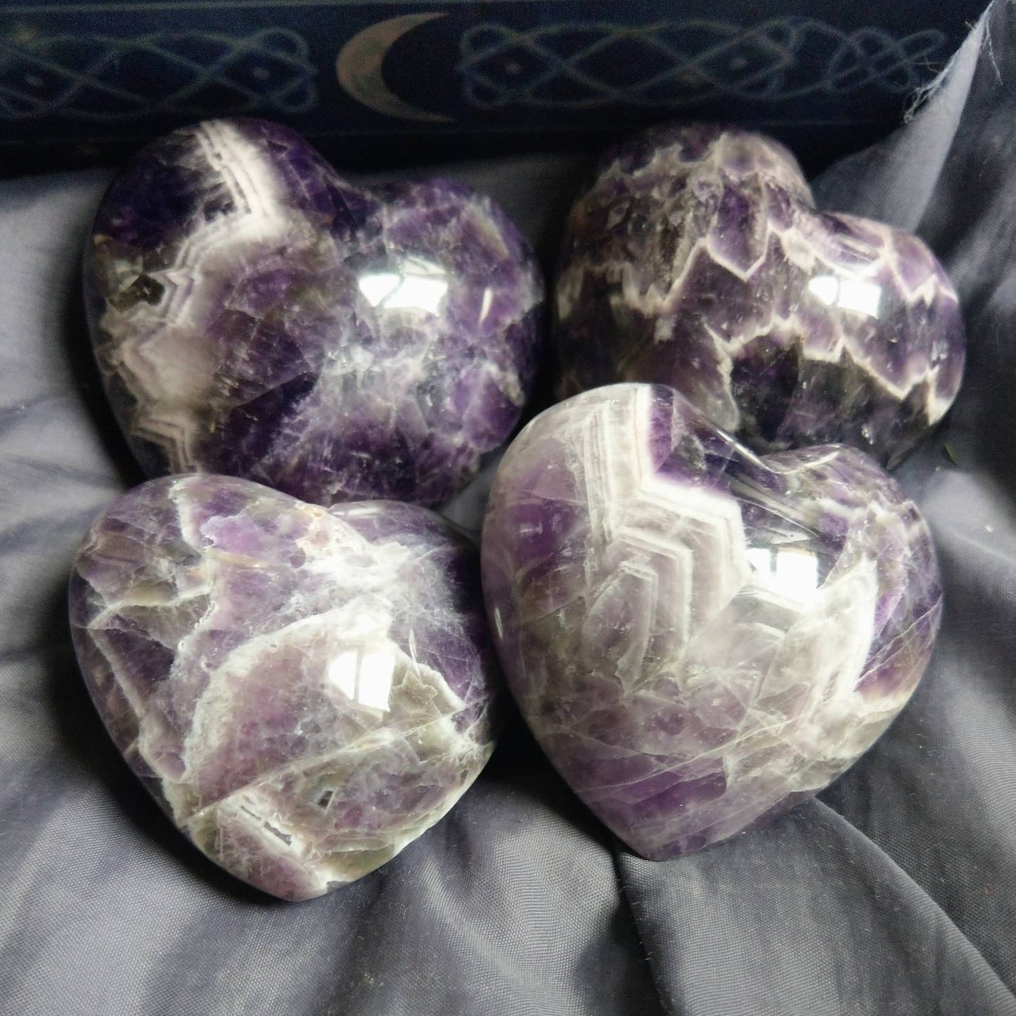 Dream Amethyst Carved Hearts 5-6cm