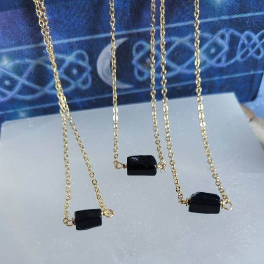 Black Obsidian Minimalist Necklace