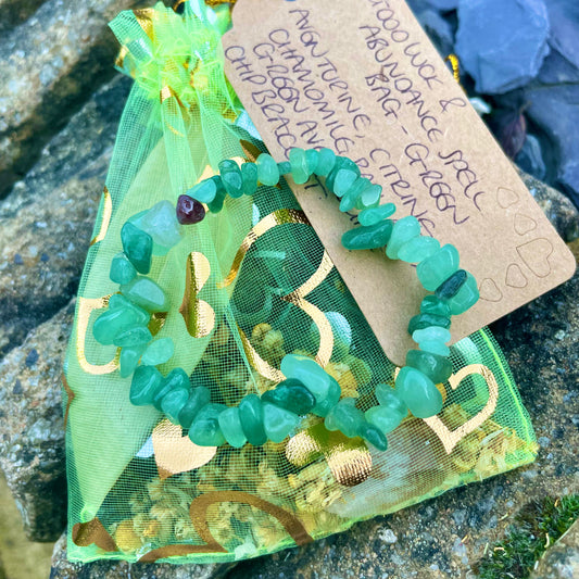 Good Luck and Abundance Spell Bag and Bracelet 🪄💚