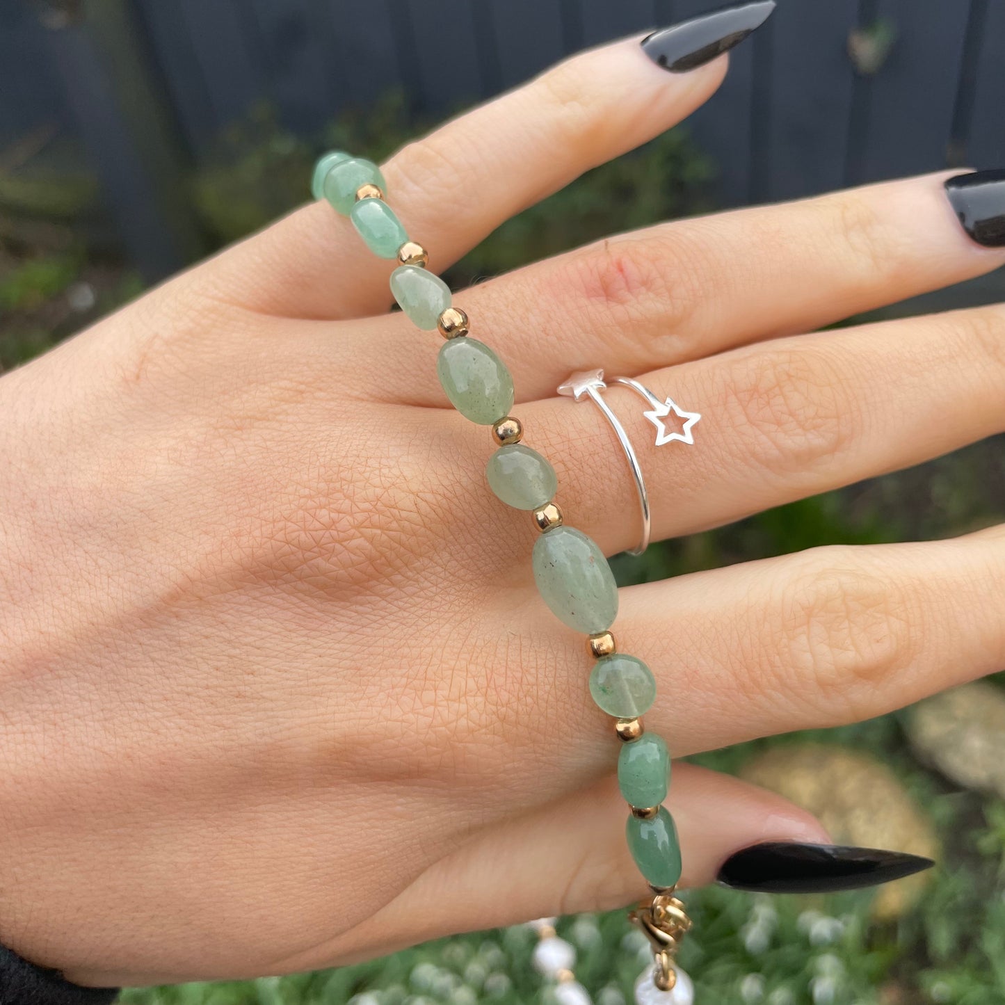 Green Aventurine and Pearl Choker Necklace