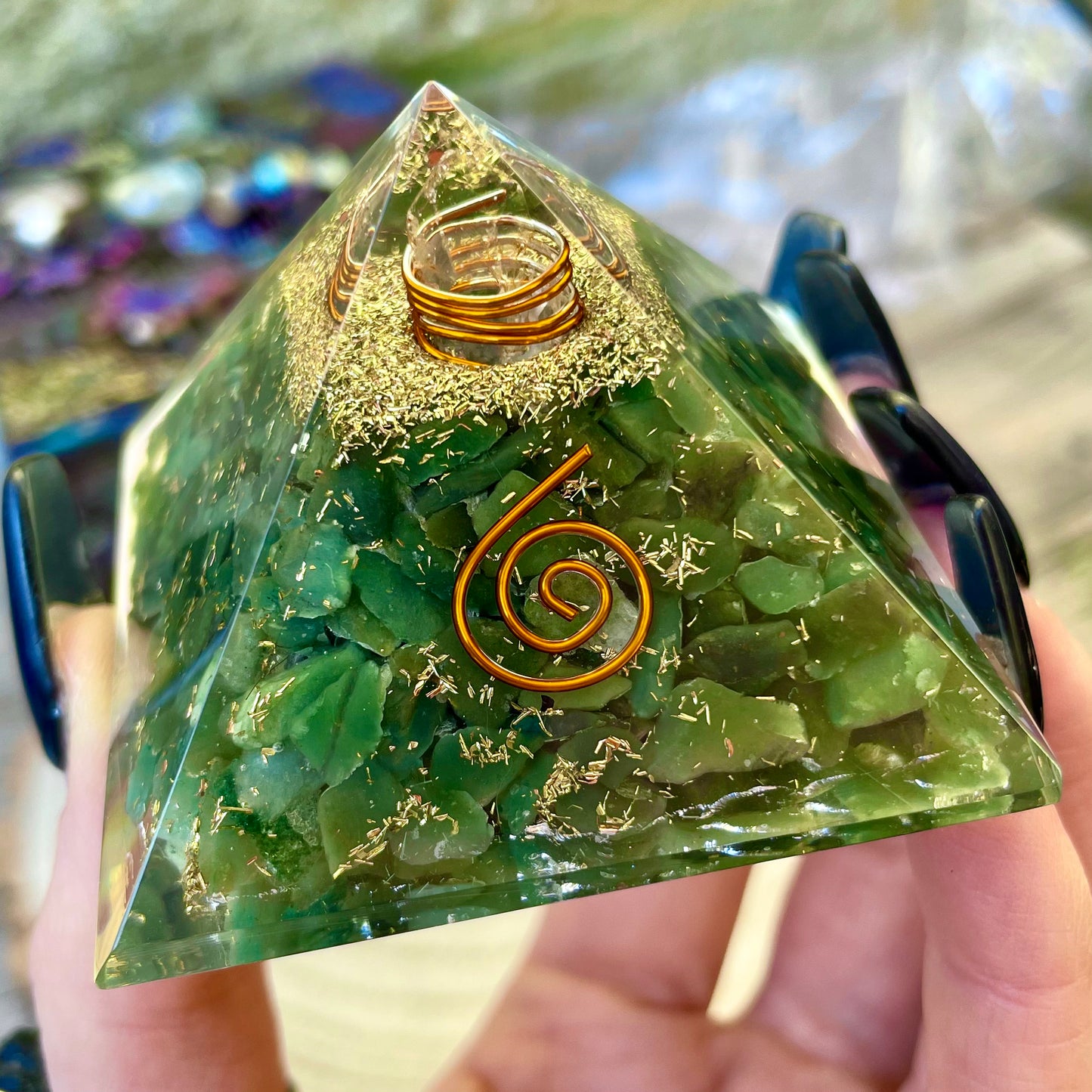 Green Aventurine Orgone Pyramid 🌀🍀