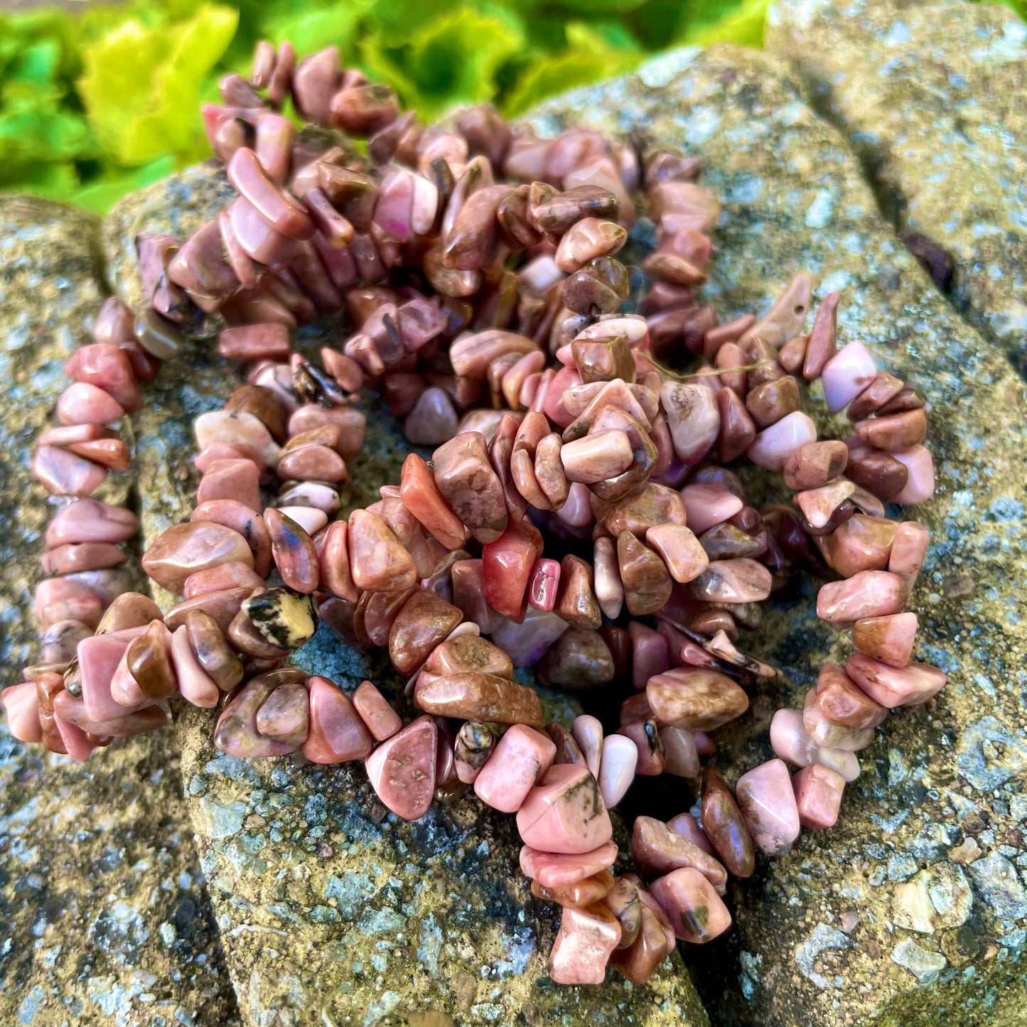 Rhodonite Chip Bracelets 💖🖤❤️