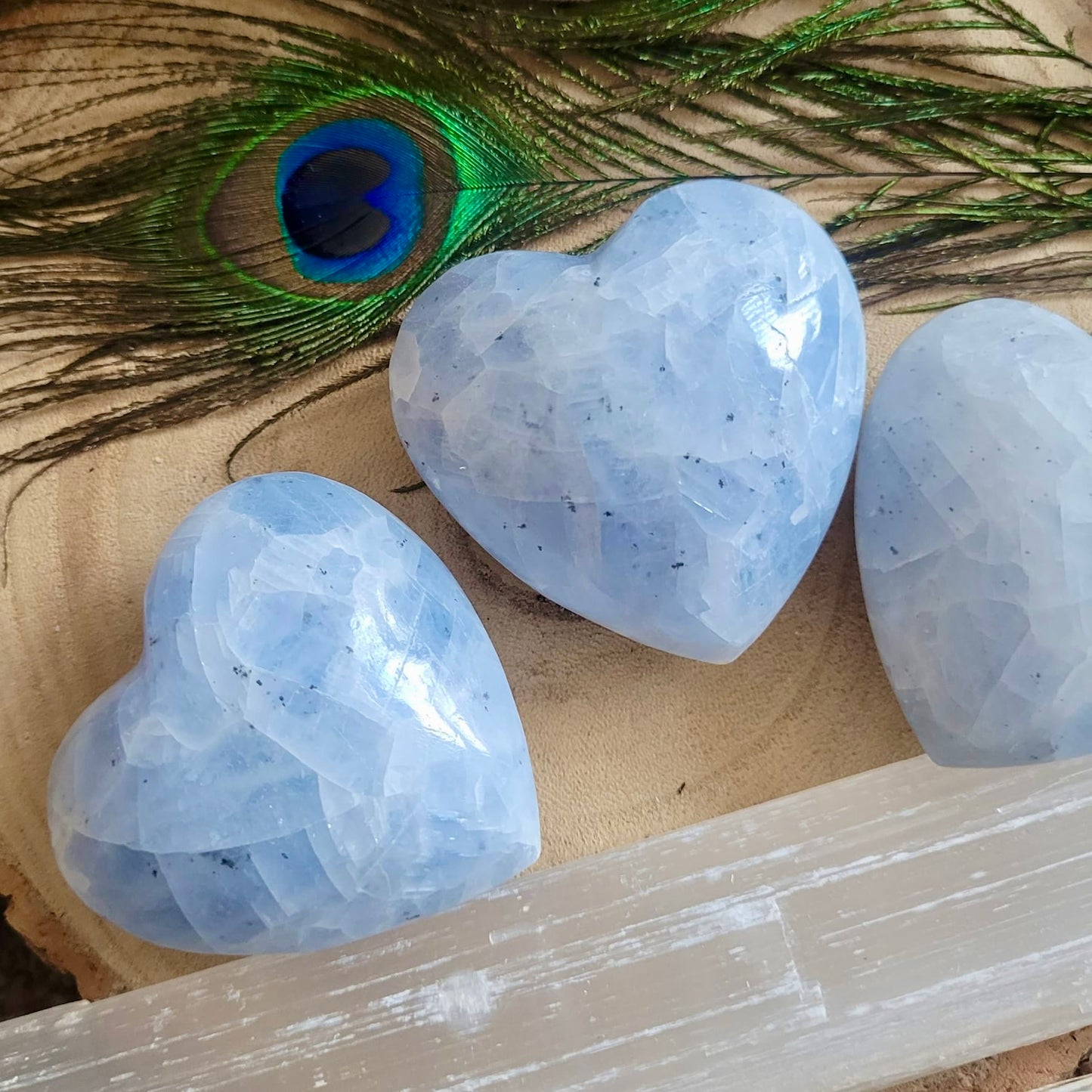 Blue Calcite Hearts 6-7cm