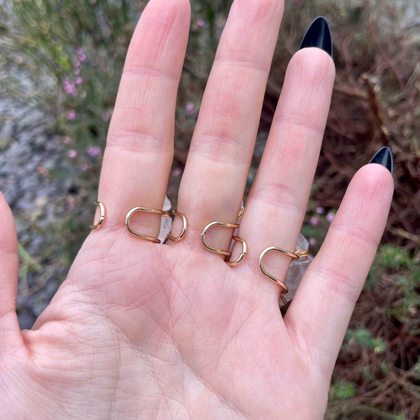 Rose Quartz Wire Wrapped Arrowhead Rings 💓🌙✨