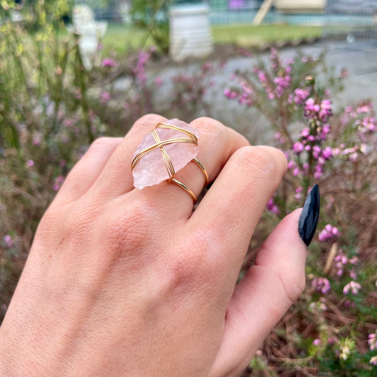 Rose Quartz Wire Wrapped Arrowhead Rings 💓🌙✨