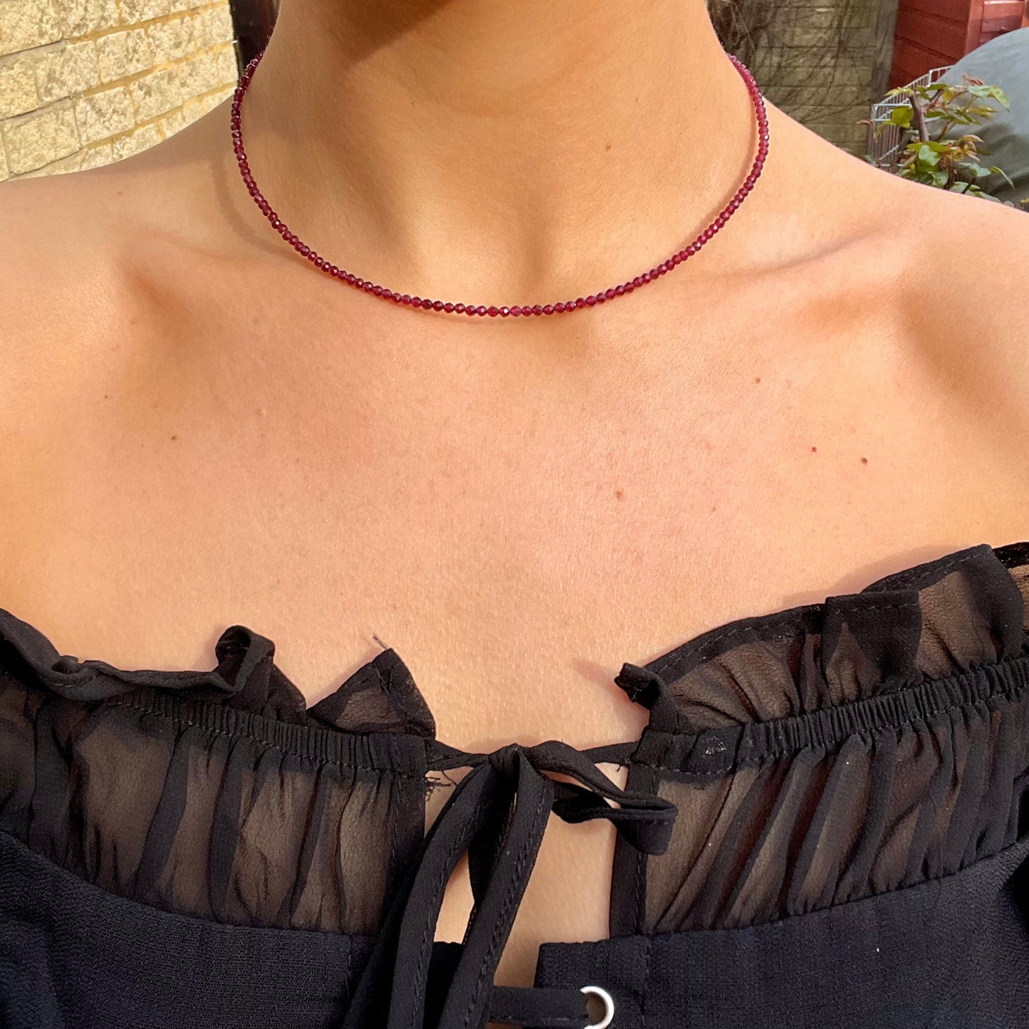 Red Garnet Choker Necklace