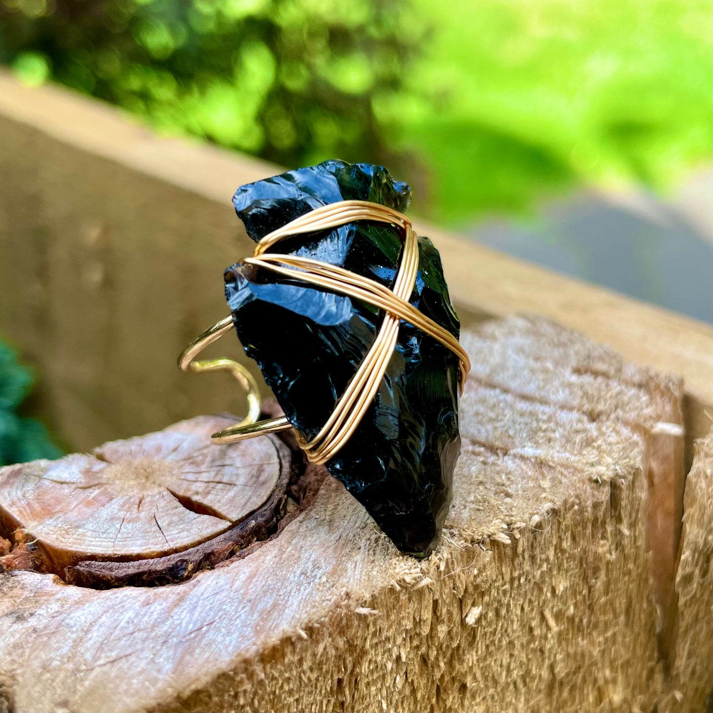 Black Obsidian Wire Wrapped Arrowhead Rings 🖤🌙✨
