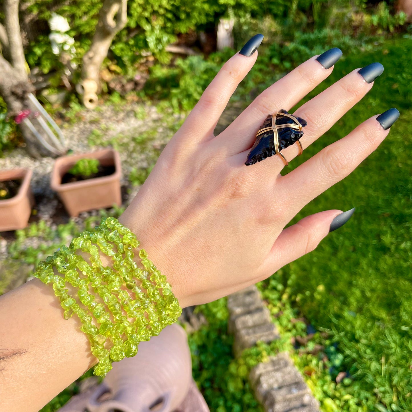 Peridot Chip Bracelets 💚💚💚