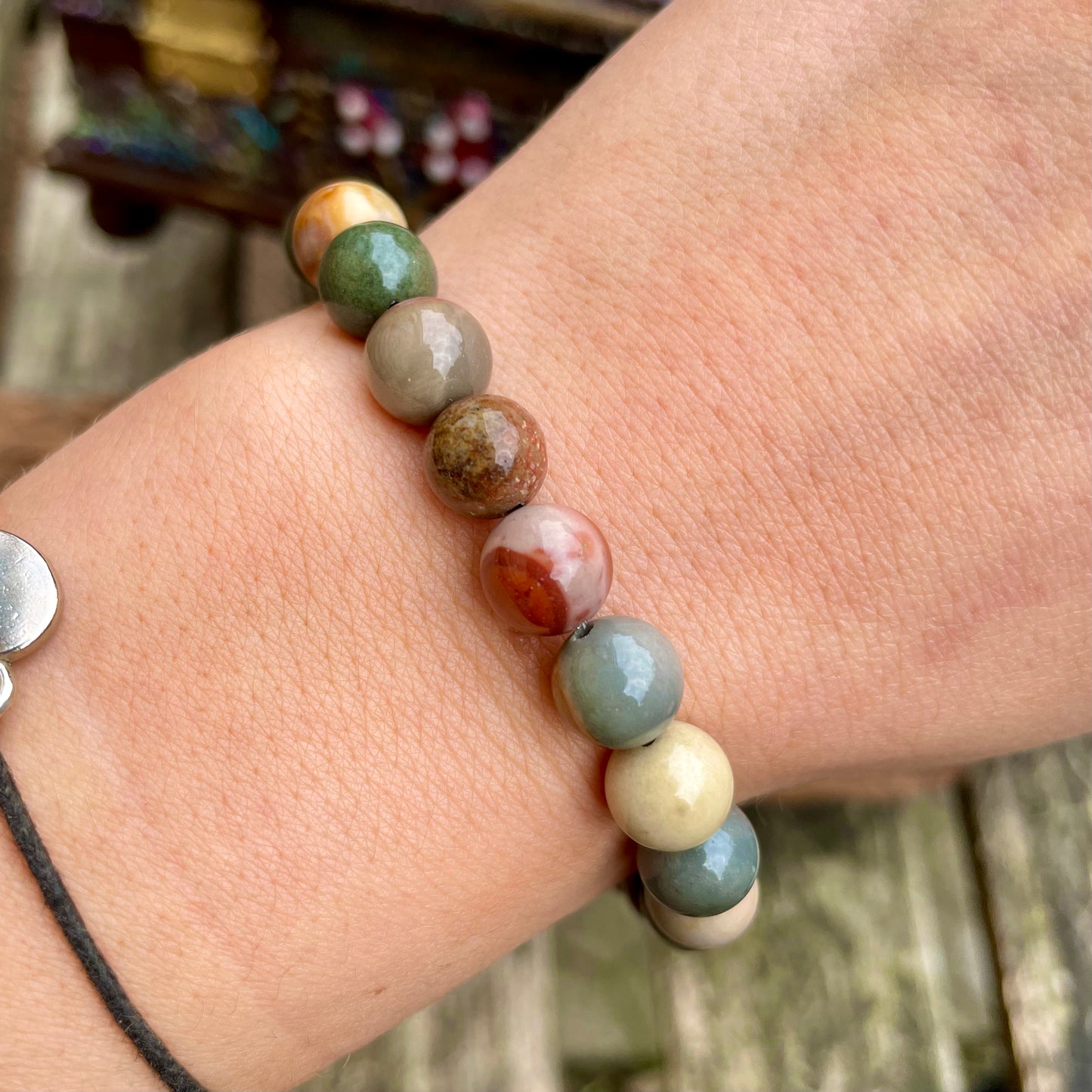 Ocean Jasper Beaded Bracelet 🐚🌊
