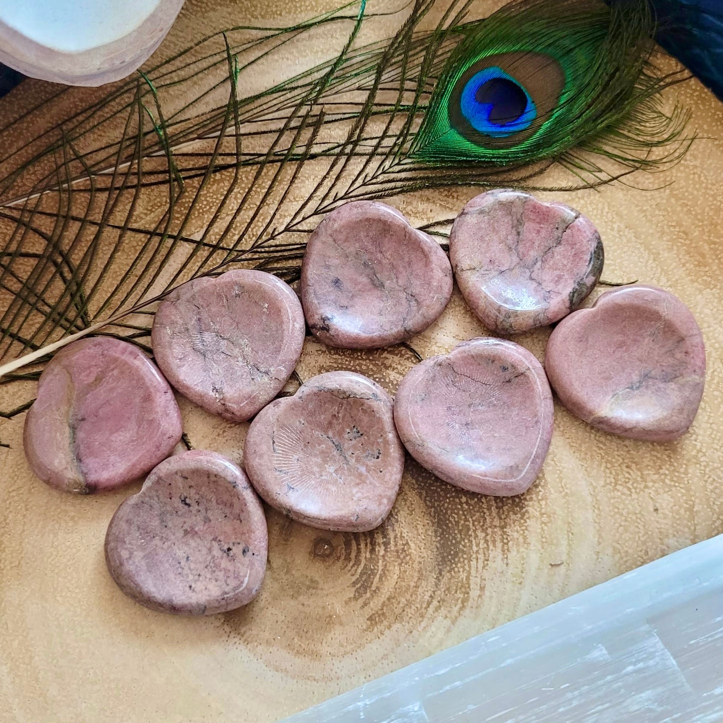 Rhodonite Heart Worry Stones