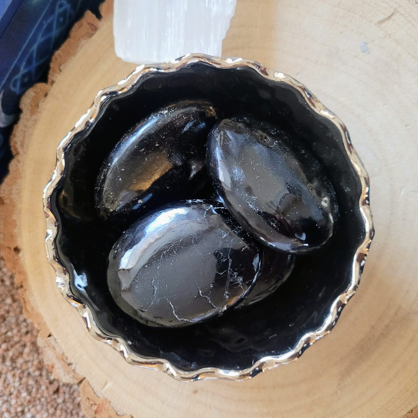 Black Tourmaline Palm Stones 5-6cm