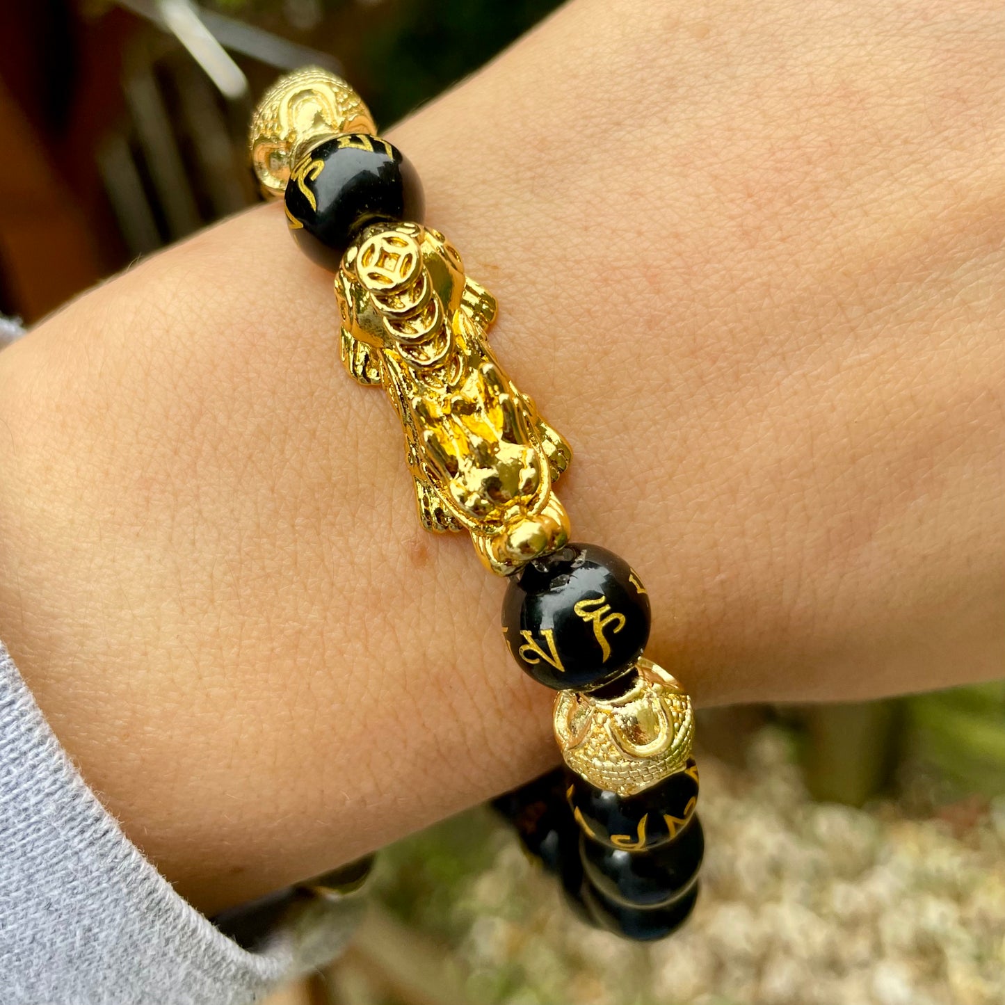 Black Obsidian Pixiu Feng Shui Beaded Bracelet 🐉🖤