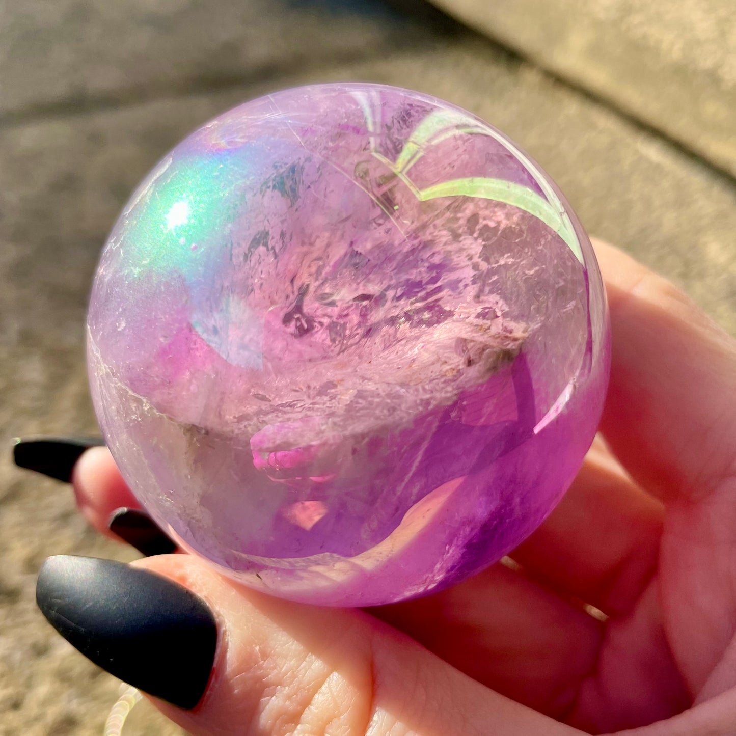 Aura Amethyst Sphere With Stand 🔮🌈