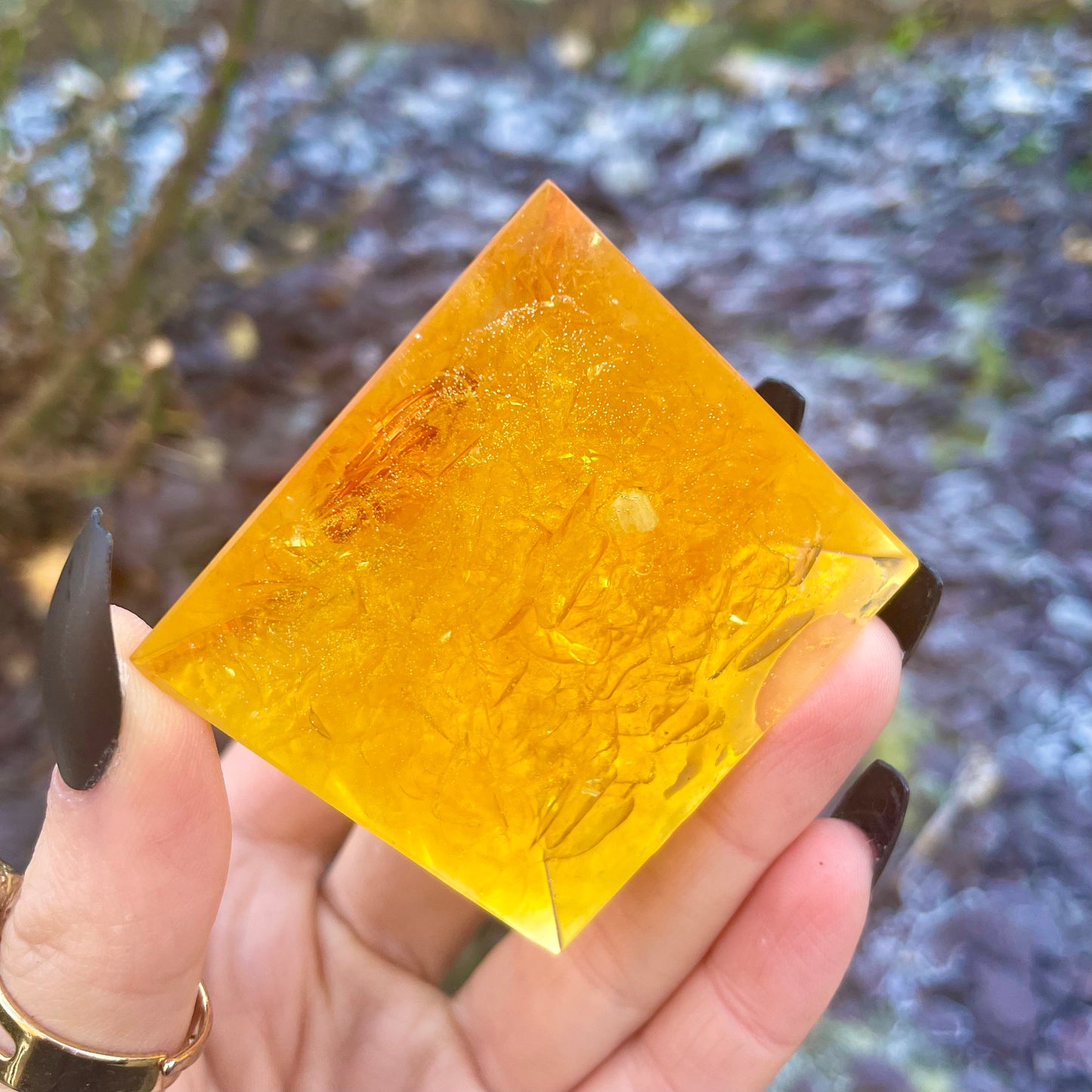 Citrine Orgonite Pyramid 50mm with Copper Coil 🧡💛